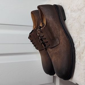 NWT!  Men's Vince Camuto Samtin Dress Shoes Size 9.5 Brown Worn Leather